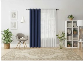 Sötétkék OXFORD függöny 140x250 cm Felfüggesztés: Hullámos sínszalag