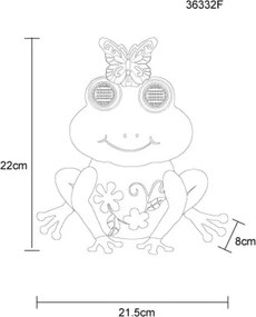 Globo 36332F Solar lámpa, fém, matt zöld, többszínű, matt fekete műanyag, kapcsolóval, AAA 300mAh 1.2V elemmel, IP44, HxSzxM: 215x80x220mm, tartozék: 104x 0.06W 3V LED, 3000K