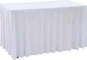 vidaXL 2 darab fehér sztreccs asztalszoknya 243 x 76 x 74 cm