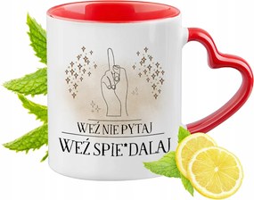 Vicces Piros Bögre Szív Alakú Füllel Ajándék