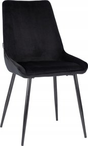 Fekete velúr kárpitozott szék nappaliba, étkezőbe és konyhába Lars Q