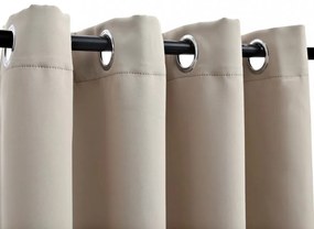 vidaXL 2 db bézs sötétítőfüggöny fémgyűrűkkel 140 x 225 cm