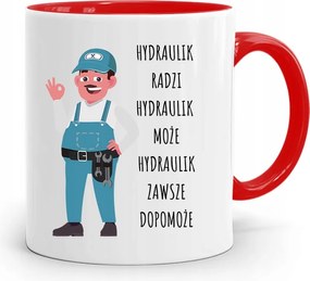 Piros Vízvezeték Szerelő Bögre Mindig Segít a fényképes nyomtatásban