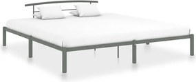 vidaXL szürke fém ágykeret 200 x 200 cm