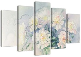 Gario Vászonkép Fehér virágcsokor - 5 részes Méret: 100 x 70 cm