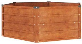 rozsda színű corten acél kerti magaságyás 129 x 129 x 45 cm