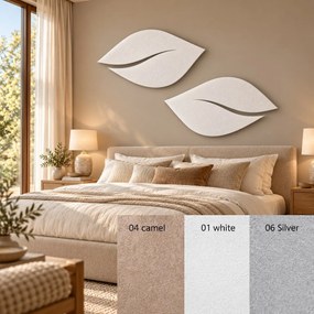 Bilnora levél alakú akusztikus fali panel 140×70×1,2cm - 1 fehér