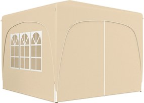 Outsunny 3x3m Pavilon, Vízálló, Stabil, Télen Is Használható, Pop-Up Összecsukható Pavilon, UV Védelem 50+, Összecsukható Party Sátor Négy Oldalfallal