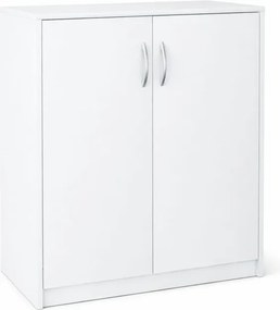 Komód 2 ajtós, 74cm, szekrény, nappaliba, fehér