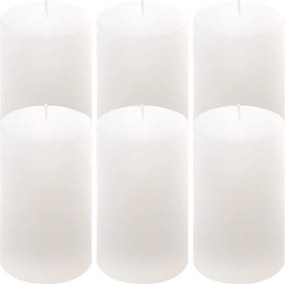 Rusztikus gyertya készlet 11,5 cm Ø 6,8 cm 6 db fehér