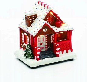 Aca Lighting karácsonyi dekoráció Led mézeskalács házikó zenével, elemes 3xA