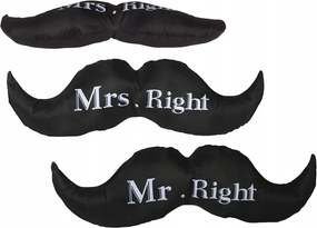 Díszpárna Mr vagy Mrs Right bajusz ajándék