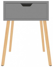 2 db szürke szerelt fa éjjeliszekrény 40 x 40 x 56 cm