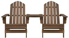 vidaXL barna tömör fenyőfa kerti Adirondack székek teázóasztallal