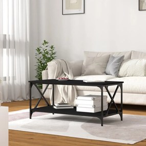 Fekete szerelt fa dohányzóasztal 100 x 50 x 45 cm