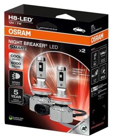 2 db-os LED autóizzó szett NIGHT BREAKER SMART H8 PGJ19-1/7W/12V 6000K - Osram