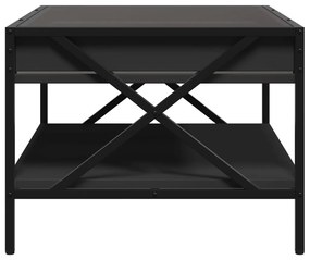 fekete végtelen hatású LED-es dohányzóasztal 70 x 50 x 38 cm