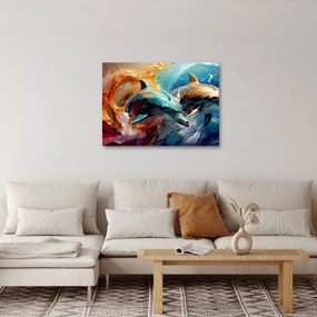 Kép - Delfin festmény (70x50 cm)