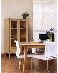 Natúr színű tálalószekrény tölgyfa dekorral 100x170 cm Kensal – Woodman