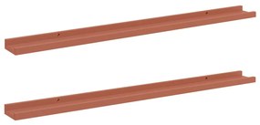 vidaXL Falpolc polcokkal tárolóval 2 pcs Piros 100 x 9 x 3 cm Faanyag