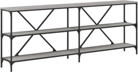 vidaXL szürke sonoma szerelt fa és vas konzolasztal 200x30x75 cm
