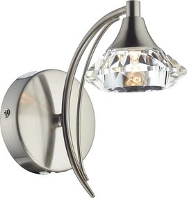 DAR LIGHTING LUT0746 LUTHER Kristály Fali Lámpa Szatén króm G9 IP20