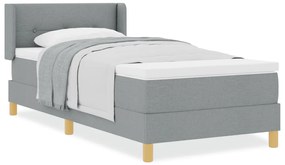 Boxspring Ágy Matraccal, Világosszürke, 90 x 200 cm