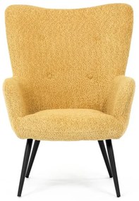 Füles fotel sárga bouclé szövettel. AK-W1206 YEL2