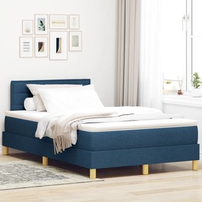Box Spring Ágy Matraccal Kék 120x200 cm Szövet