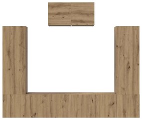 TV szekrény garnitúra 7 pcs kézműves tölgy 180 x 30 x 120 cm