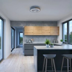 Brilagi - Dimmelhető LED ventilátoros lámpatest LED/38W/230V 50 cm szürke/tölgy + távirányító