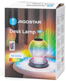 Aigostar-LED RGB Dimmelhető újratölthető asztali lámpa LED/1W/5V 1800mAh 13,5cm + távirányító