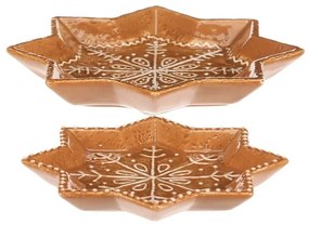 Dekoratív mézeskalács tálca szett, 2 db, kerámia