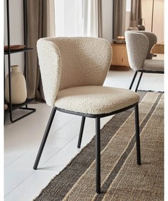 Fehér kárpitozott étkezőfotel Ciselia – Kave Home