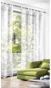 Fehér voile fényáteresztő függöny 135x245 cm Flowers – Sehlbach