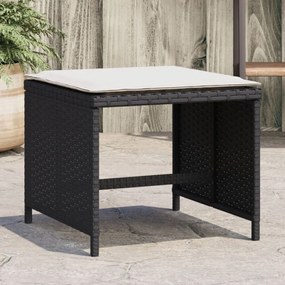 4 db fekete polyrattan kerti szék párnával 41 x 41 x 36 cm