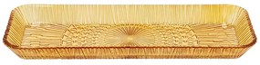 Narancssárga üveg szervírozó tányér 14x38 cm Kusintha – Bitz