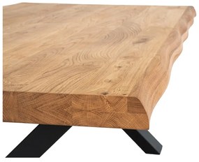 Toulon dohányzóasztal tömör tölgyfa asztallappal, 120 x 70 cm - House Nordic