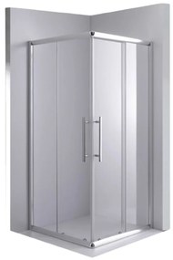 Stuxi Nizza 80x80 cm szögletes két tolóajtós zuhanykabin 6 mm vízlepergető biztonsági üveggel, króm elemekkel, 190 cm magas