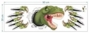 Öntapadó dekoráció 3D Dinosaurus, zöld