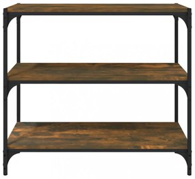 füstös tölgy szerelt fa és acél könyvszekrény 80 x 33 x 70,5 cm