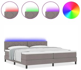 Boxrugós ágy matracmal fejtámlával Tópszínű 200 x 200 cm szövet