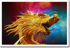 Poszterek keretben 60x40 Kínai arany sárkány Sárkányok