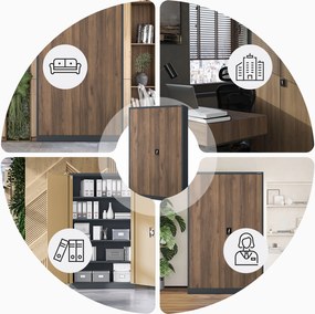 Fém irodai iratszekrény JAN II, Eco Design: antracit/dió