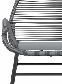 7 részes szürke polyrattan üveg kerti étkezőgarnitúra párnával