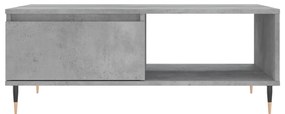 Betonszürke szerelt fa dohányzóasztal 90 x 60 x 35 cm