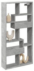 betonszürke szerelt fa faliszekrény 50 x 15 x 100 cm