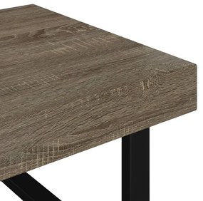 Szürke és fekete MDF és vas dohányzóasztal 120x60x40 cm