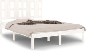 vidaXL fehér tömör fenyőfa ágy matrac nélkül 140x190 cm