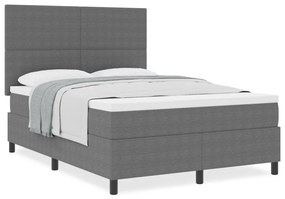 Boxspringágy matraccal Világosszürke 140x200 cm Kordbársony